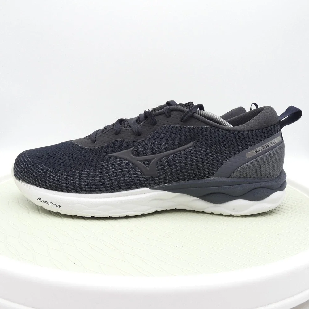 Mizuno Wave Revolt Mens 11.5 Running Shoes Black Grey J1GC208101 Enerzy Cushion